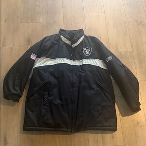 Vintage Reebok NFL Raiders Men's Black Team Apparel Jacket Size XL RARE EUC